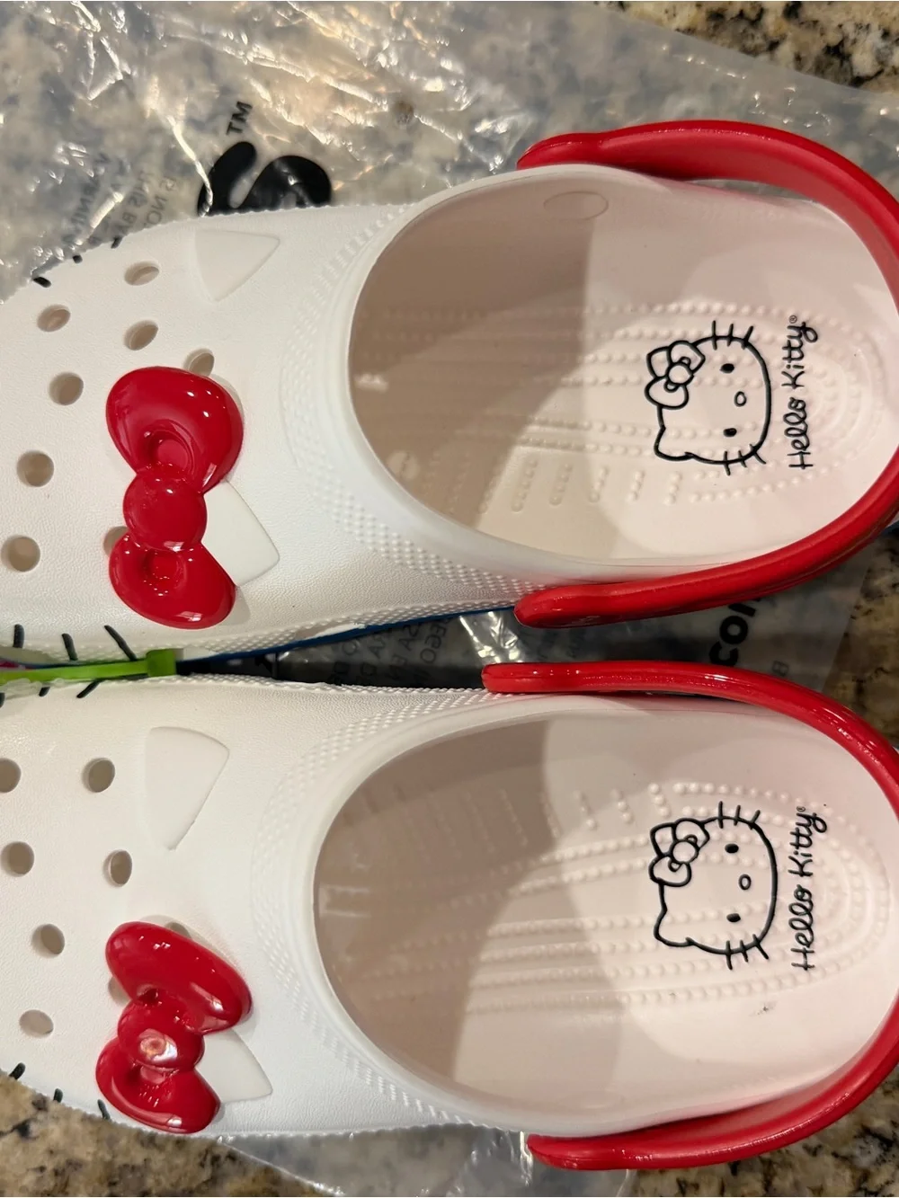 Sanrio Hello Kitty Crocs Girls White and Red Kids Clogs